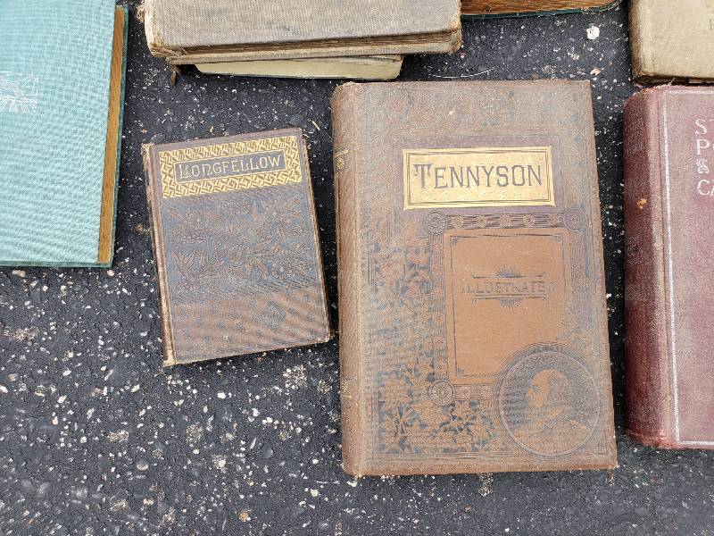 lot 42 image: Group of Antique and Vintage Books Longfellow, Tennyson, Heroes of the Dark Continent, etc.