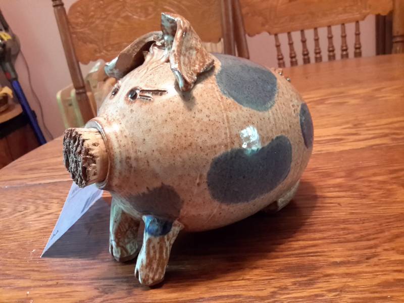 lot 44 image: Hand Thrown Ceramic Pig