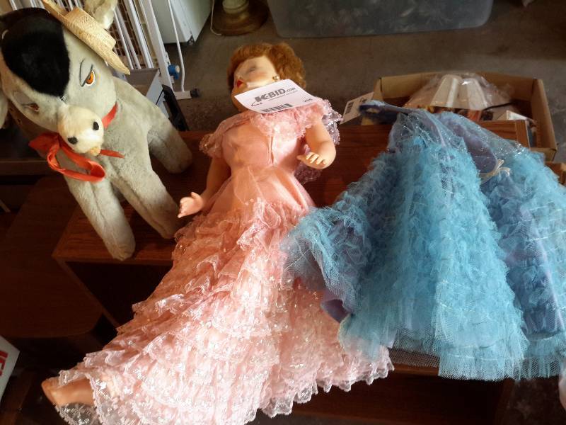 lot 206 image: 1 Doll and Stuffed Donkey