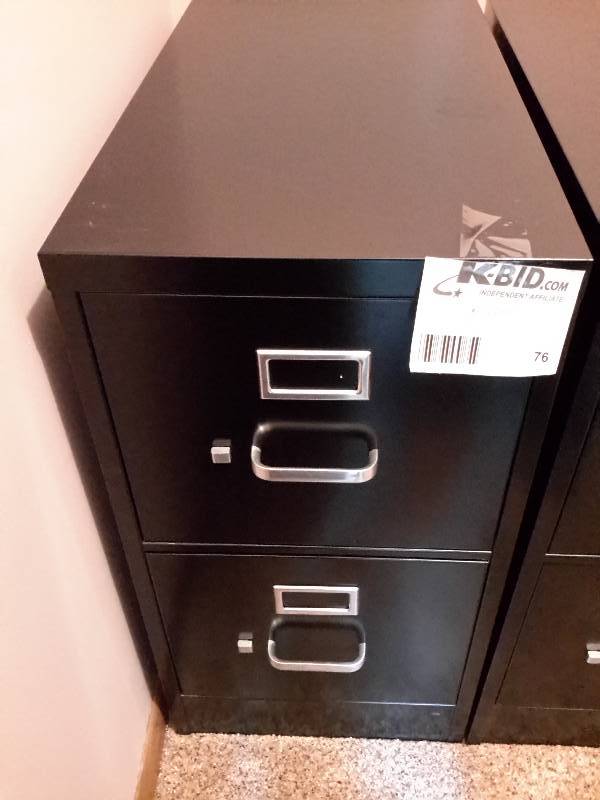 lot 76 image: Upright Two Drawer Filing Cabinet