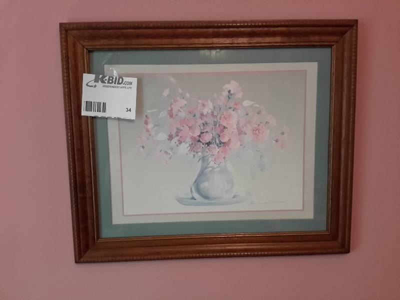 lot 34 image: Flowers in a Vase Picture