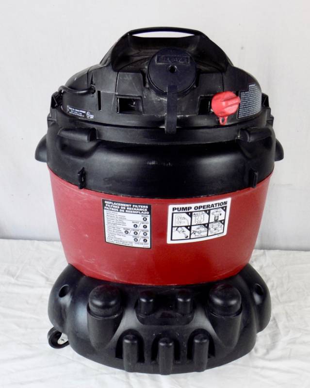 lot 6 image: see video Shop-Vac w Built-In Water Pump - 18 Gal - 16 peak HP see video