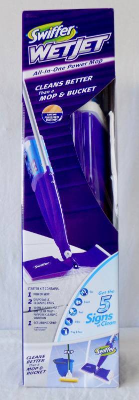 lot 38 image: new in box Swiffer Wet Jet    (used a couple of times) H2O Steam Cleaner Mop w 11 new cleaning pads