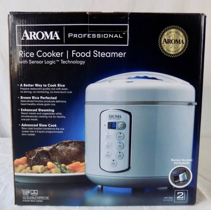 lot 19 image: New in Box Aroma Rice Cooker  Food Steamer  (2) New Cook Books