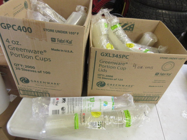 lot 704 image: 4 OZ  GREENWARE PORTION CUPS AND LIDS