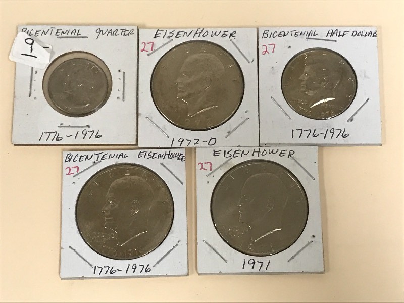 Eisenhower dollars 1971, 1972-D an...