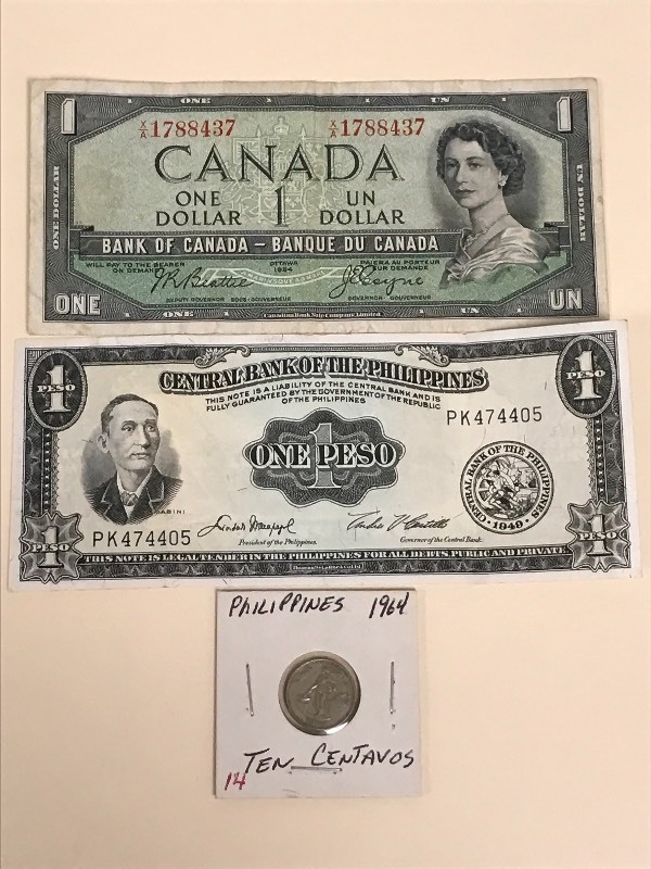 Canadian 1954 one dollar bill,  Phi...