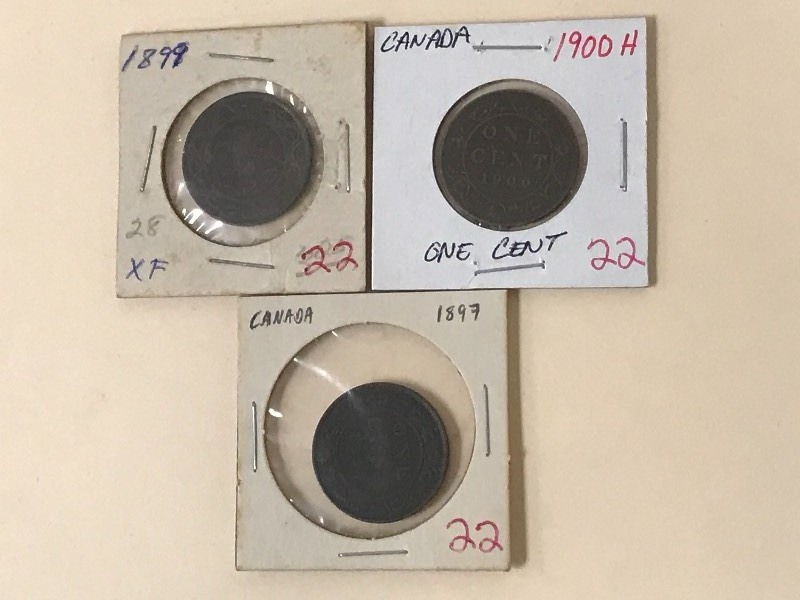 1897, 1899 and 1900H Canadian large...