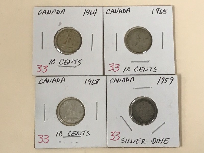 1959, 1964, 1965 and 1968 Canadian ...