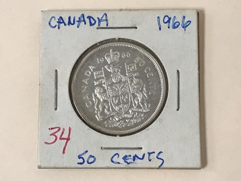 Canadian 1966 silver half dollar...