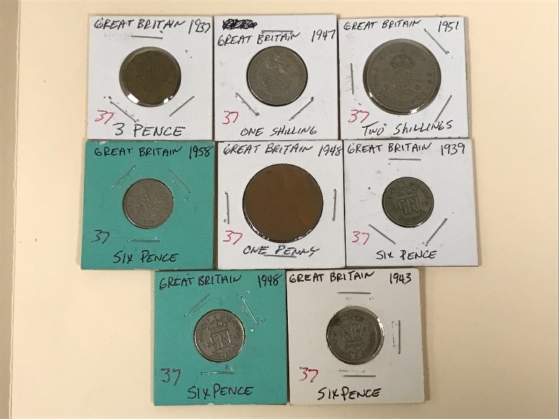 8 Misc. Great Britain coins includi...