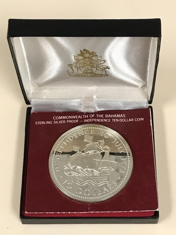 Bahamas silver 10 dollar Proof coin...