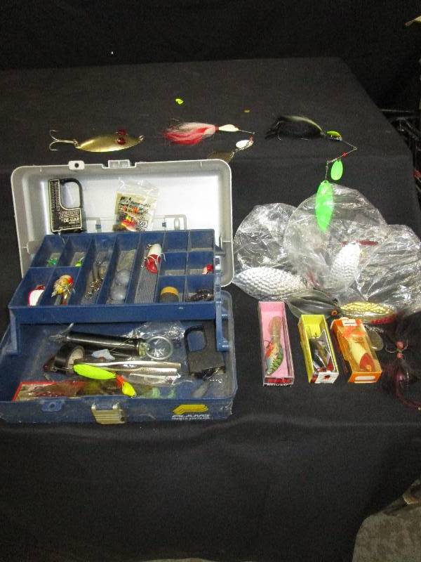 lot 195 image: Tack box and lots of Tackle and Fish Locator