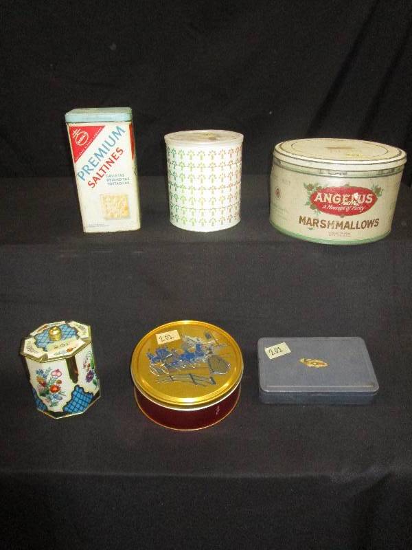 lot 217 image: 6 Old Tin Jars