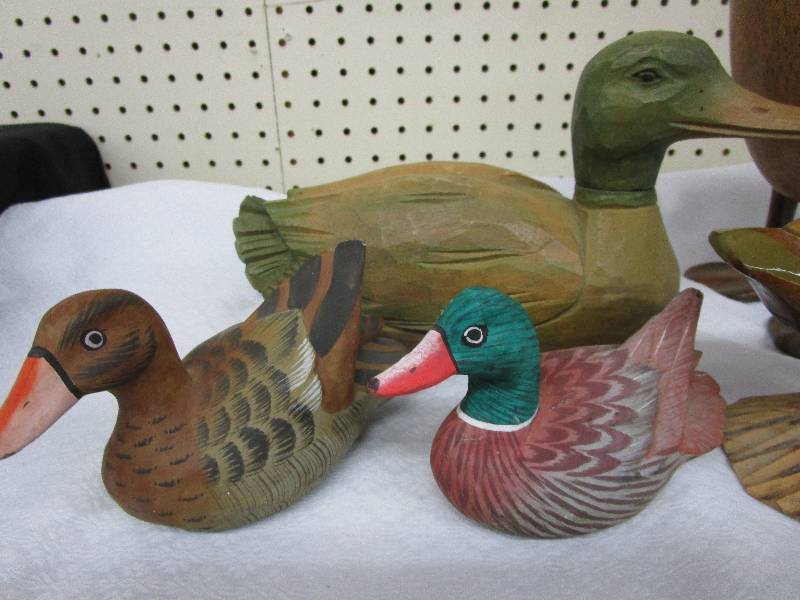 lot 32 image: 5 Hand Carved Ducks