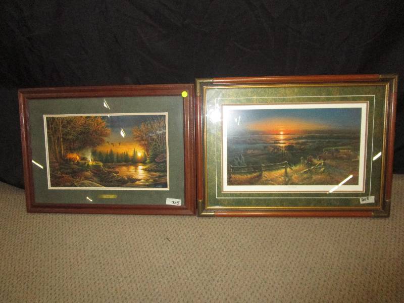 lot 128 image: 2 Terry Redlin Pictures (Evening Solitude and Best Friends)