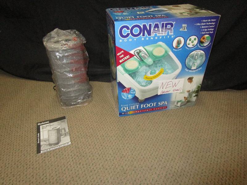 lot 141 image: Conair Foot Spa (Never Used), Caramic Heater (Never Used)