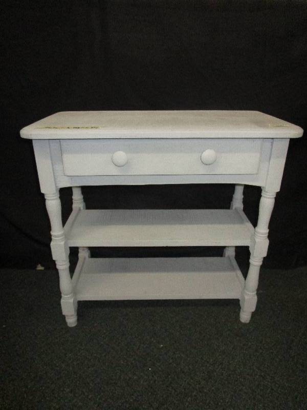 lot 152 image: 2 Shelf 1 Drawer Table 26 12 X 14 12 X 25