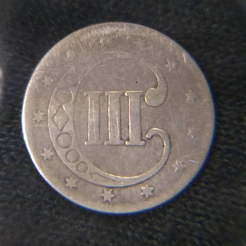1852 Three Cent Star Silver Coin...