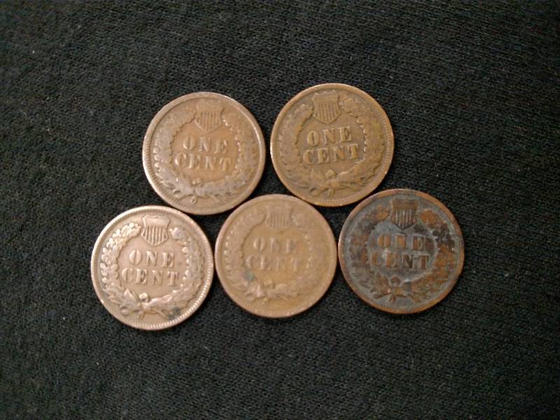 1883, 1903, 04, 06, & 07 Indian Hea...