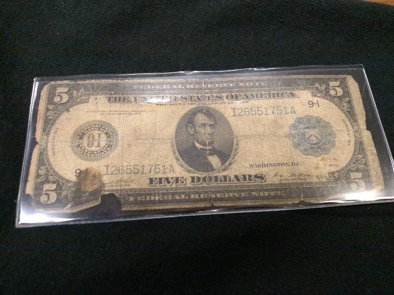 1914 Large Size Five Dollars Federa...