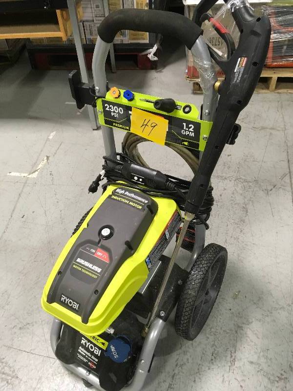 lot 49 image: Ryobi 2,300 PSI 1.2 GPM High Performance Electric Pressure Washer  in good working condition