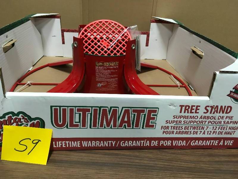 lot 59 image: Santas Solution Ultimate Steel Tree Stand for Live Trees Up to 12 ft. Tall