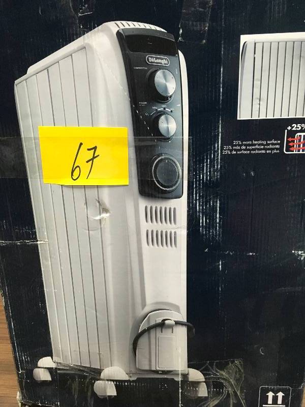 lot 67 image: DeLonghi 25 in. 1500-Watt High Performance Vented Radiant Electric Floor Heater with Mechanical Control