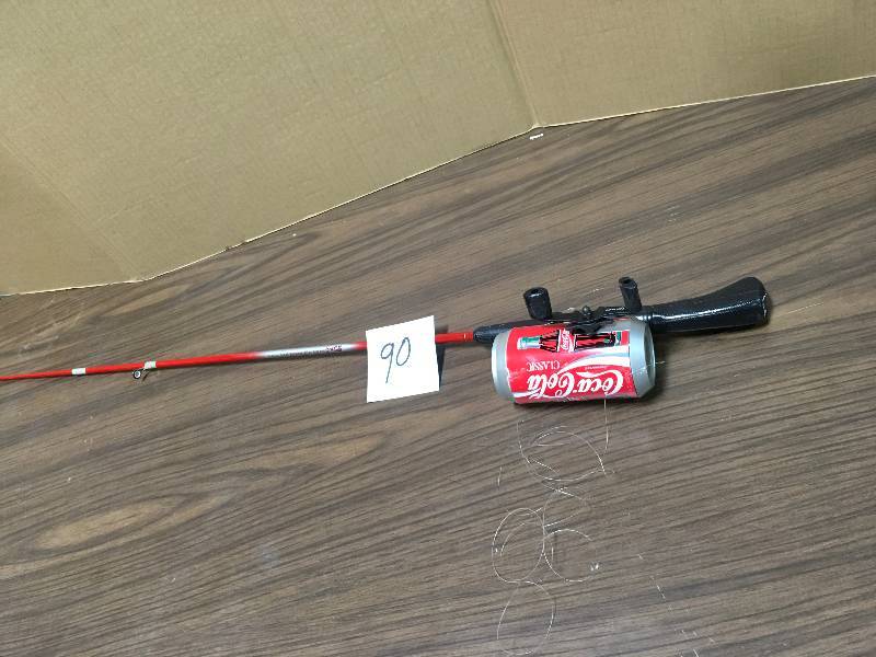 lot 90 image: Coca Cola FISHING ROD POLE Coke Can 1995 Reel Line