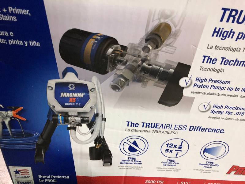 lot 109 image: Graco Magnum X5 Airless Paint Sprayer open box not used