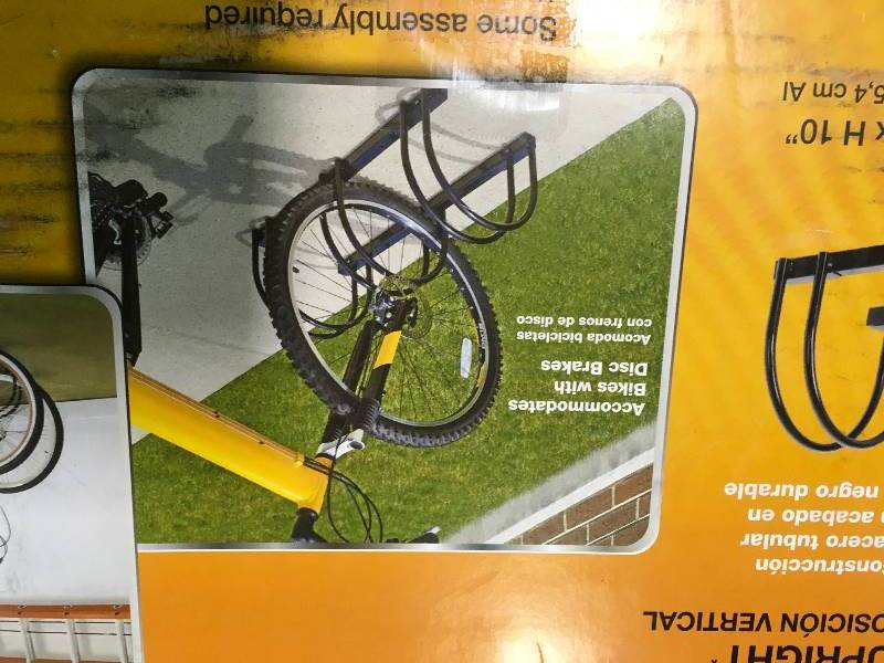 lot 49 image: Edsal 7.5 in. L x 12.5 in. W Black 3-Bike Floor-Standing Bike Stand