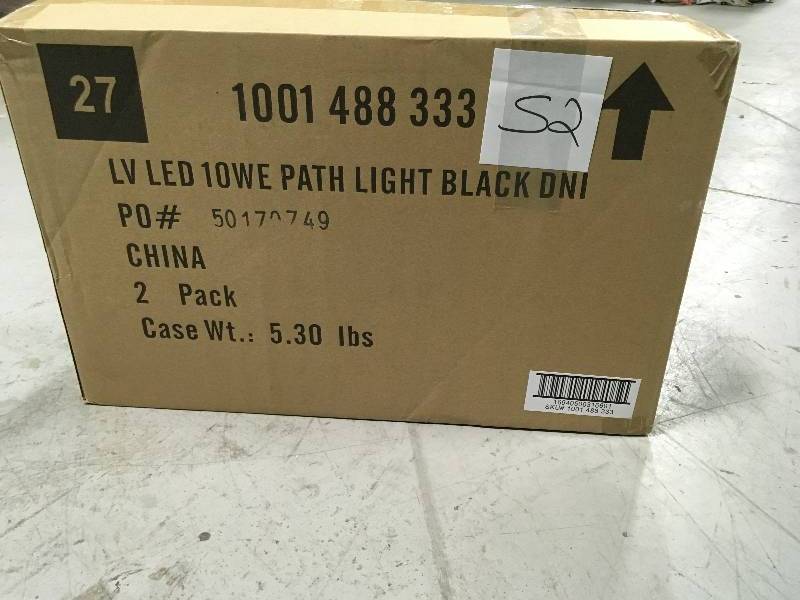 lot 52 image: Hampton Bay Low-Voltage Black Outdoor Integrated LED Landscape Path Light with Shade Details 2 pack
