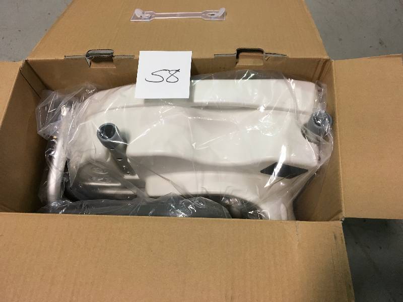 lot 58 image: Glacier Bay 1-Piece Adjustable Elevated Toilet Seat in White Color