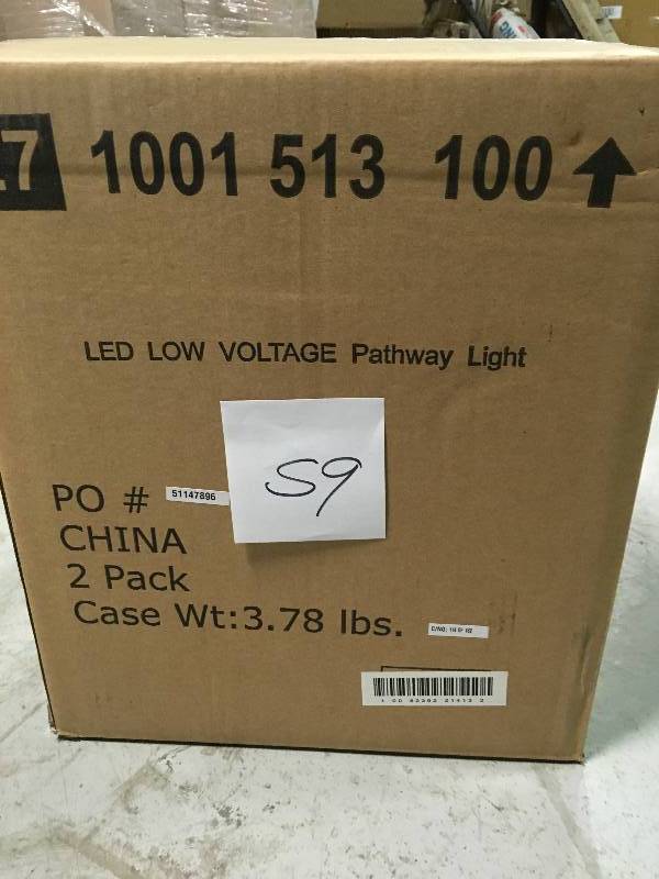 lot 59 image: Hampton Bay Low-Voltage Black Outdoor Integrated LED Black Landscape Path Light with White Tulip Shade Box of 2 pack
