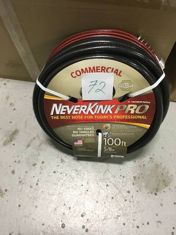 lot 72 image: NeverKink Pro 58 in. Dia x 100 ft. Commercial Duty Water Hose