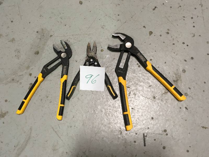 lot 96 image: Lot of 3 Misc. Tools by DeWalt Pliers