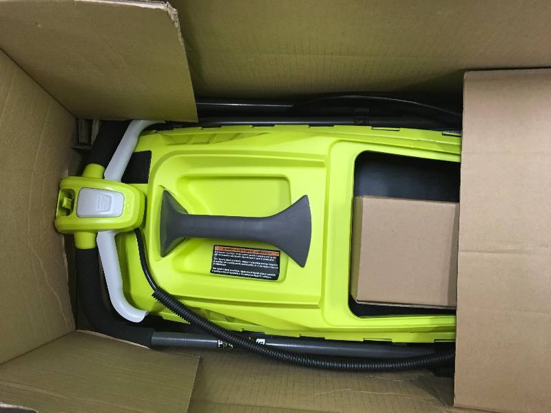 lot 11 image: Ryobi 13 in. ONE 18-Volt Lithium-Ion Cordless Battery Walk Behind Push Lawn Mower - 4.0 Ah BatteryCharger Included in good conditions