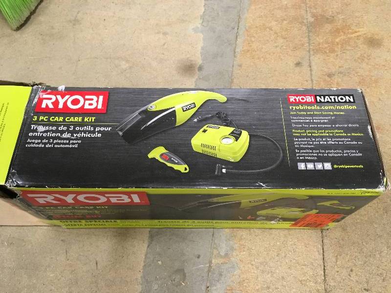 lot 19 image: Ryobi Car Care Kit (3-Piece) in good conditions
