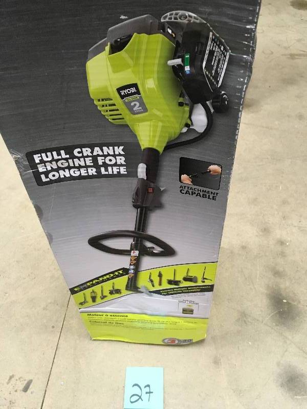 lot 27 image: RyobI  Expand-it 25 cc 2-Cycle Full Crank Gas Power Head in good conditions