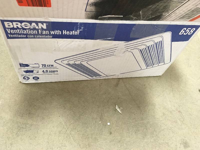 lot 30 image: BROAN 70 CFM Ceiling Exhaust Bath Fan with Heater in good conditions