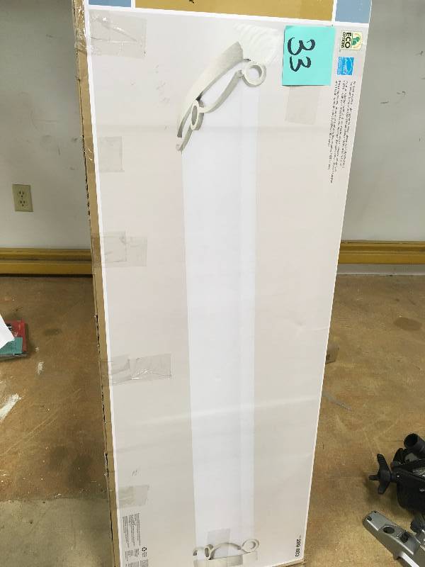 lot 33 image: Hampton Bay Regency 4-Light Brushed Nickel T8 Fluorescent Ceiling Light not used