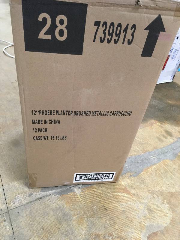 lot 37 image: 12 Phoebe Planter Brushed Metallic Cappuccino Case 12 pack New