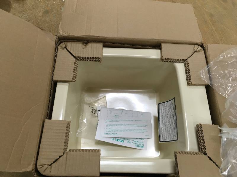 lot 46 image: MUSTEE 17 in. x 20 in. Fiberglass Self-Rimming Utility Sink in Bone new