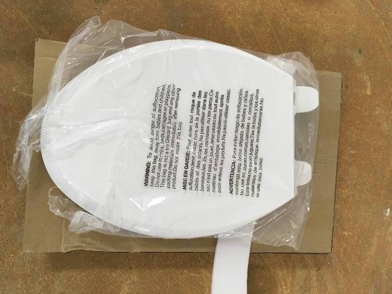 lot 56 image: Glacier Bay Elongated Slow Closed Front Toilet Seat with Quick Release Hinges in White