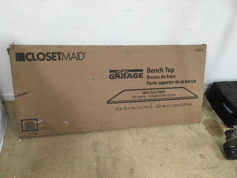 lot 64 image: ClosetMaid ProGarage 48 in. W x 21 in. D x 1 in. H Worktop new