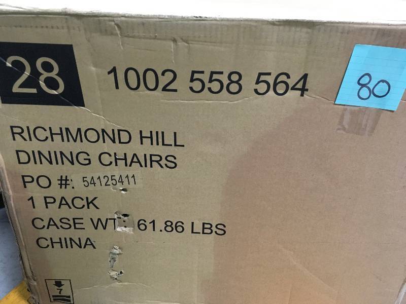lot 80 image: Richmond Hill 1-Pair Patio Dining Chairs with Hybrid Smoke Cushions (2-Pack) not used