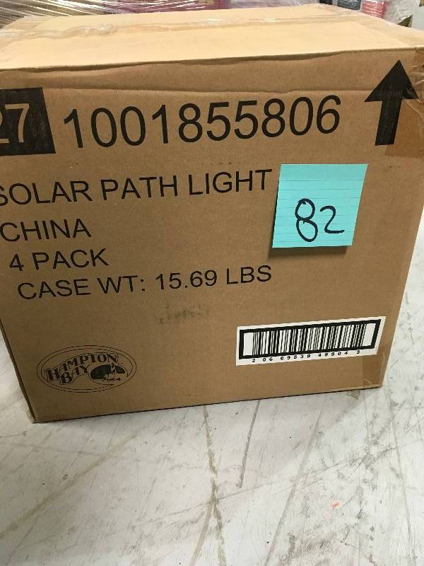 lot 82 image: Hampton Bay Solar Bronze Outdoor Integrated LED New Age Pagoda Landscape Path Light (4-Pack) new