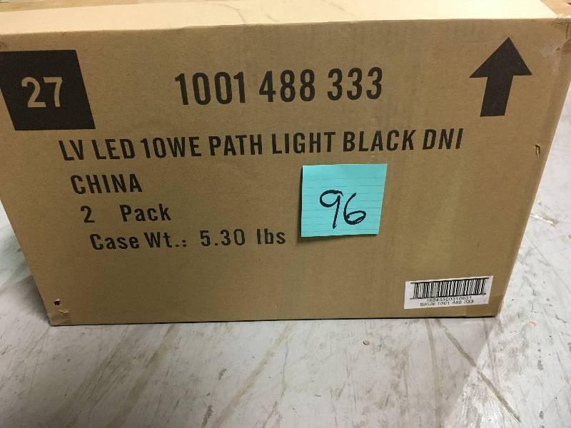 lot 96 image: Hampton Bay Low-Voltage Black Outdoor Integrated LED Landscape Path Light with Shade Details 2 pack new