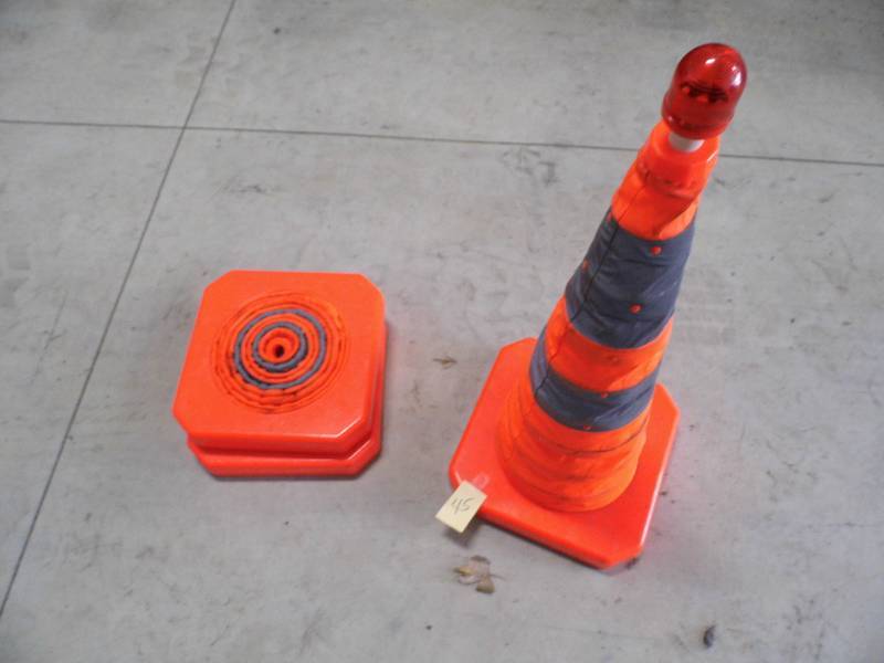 Lot of 3 Collapsible Cones w Flashing Light