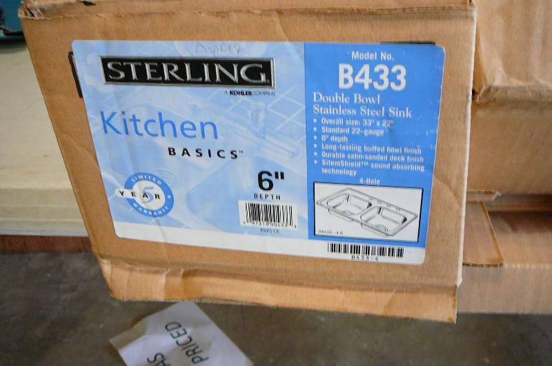 lot 312 image: Sterling Double Bowl Kitchen Stainless Sink